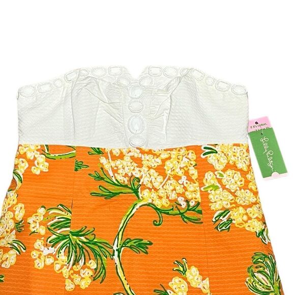 NWT Lilly Pulitzer Bowen Dress Lace By The Docks Nectar Orange, Size 8, NWT - Picture 4 of 12